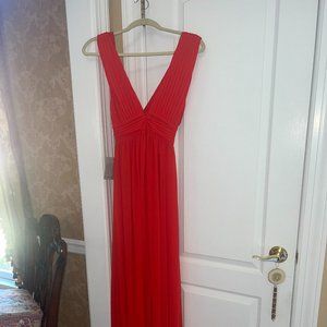 Athen Plunging V-Neck Maxi Dress XS Red NWT